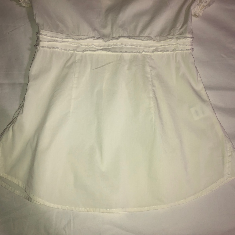 BCBGMaxAzria Ruffle White Blouse - Picture 5 of 5